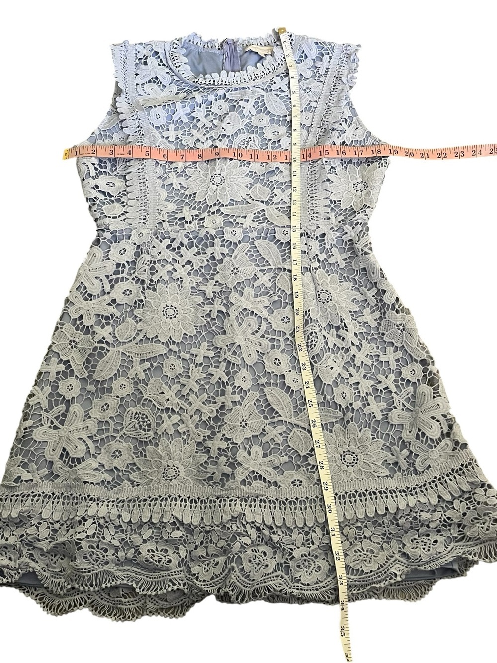 Love Encounter Los Angeles Light Blue Lace Overlay Party Dress Size L - Picture 4 of 9